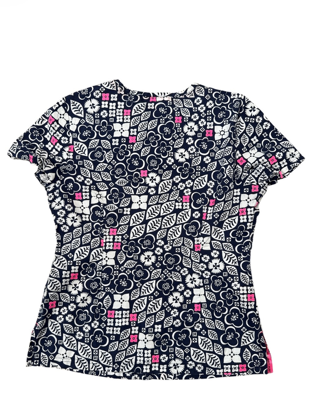Koi Lite Navy Blue Floral Scrub Top Women’s Size Small - Picture 2 of 7